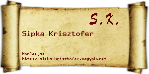 Sipka Krisztofer névjegykártya
